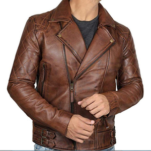 Veste en cuir zippée grande taille de haute qualité pour hommes, vente directe d'usine, prix raisonnable. - Product Image 1