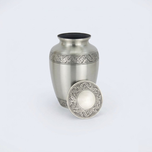 Wholesale Antique Style Metal Cremation <b>Urns</b> for Funeral Supplies Customizable <b>Large</b> Silver Brass Funeral <b>Urn</b> Factory Price - Product Image 1