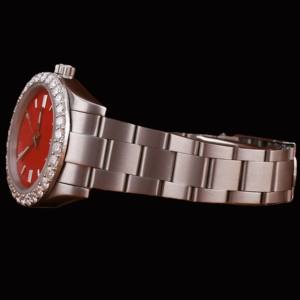 Reloj de Hombre de Alta Calidad, Colección Roja, Esfera Redonda, Bisel con Diamantes Moissanite, Acero Inoxidable, Atractivo Regalo Personalizado para Él - Product Image 2