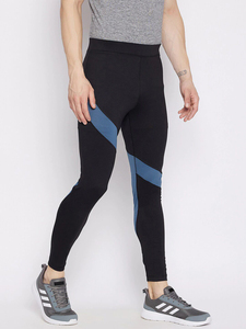 Legging de sport pour homme à taille mi-haute, uni, éco-responsable, à taille élastique, séchage rapide, pour le jogging et le fitness, longueur intégrale, compression thermique - Product Image 6