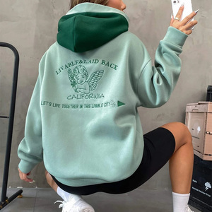 <b>Women's</b> Oversized Hooded <b>Sweatshirt</b> Solid Color Knitted Cotton Bamboo Fiber Breathable Autumn Casual Wear Full Sleeve - Product Image 3