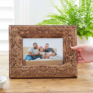 Cadre photo rustique traditionnel en bois massif, fait main, vintage, décoratif pour la maison, le bureau, la table ou l'étagère - Product Image 3