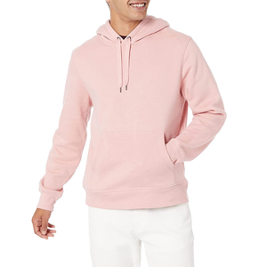 Light Pink Soft Polyester/Cotton Fleece Hooded Sweatshirts Breathable Quick Dry Solid Casual Everyday Comfort for Men Winter - Product Image 1