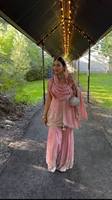 Ensemble Salwar Kameez en Georgette brodé de motifs ethniques, entièrement cousu, avec bas assorti et dupatta, séchage rapide, printemps automne