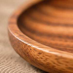Platos Redondos de Madera para Servir, Diseño Minimalista, Hechos a Mano, Vajilla de Madera Sólida, Plato de Servir de Lujo para Cocina, UO INDIA - Product Image 2