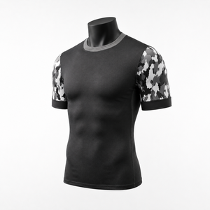 Camiseta de Compresión Personalizada para Hombre, Secado Rápido, Protección contra Rozaduras, Ropa Deportiva para Gimnasio, Venta al Por Mayor OEM - Product Image 3