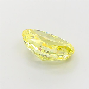 Diamante sintético ovalado de color amarillo intenso, cultivado en laboratorio, certificado por IGI, corte excelente, 3 quilates, claridad VVS2. - Product Image 2