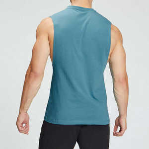 Débardeur sans manches 100% coton blanc pour homme, respirant et à séchage rapide, style sportif pour la salle de sport - Product Image 3