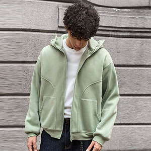 Sweat à capuche zippé intégral pour homme, style streetwear vintage, coupe oversize, en coton de haute qualité, disponible en gros et en stock. - Product Image 1