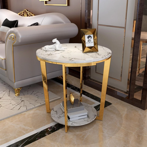 Home Furniture Modern <b>Side</b> <b>Tables</b> <b>with</b> White Marble Top Sofa <b>Table</b> for Living Room, <b>Drawing</b> Room, Office Coffee <b>Table</b> - Product Image 4