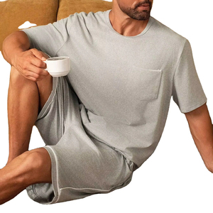 Solid Color Plain Windproof and Winter Two-Piece Style Men's Sportswear <b>Set</b> Breathable <b>Knitted</b> Plus Size Men Street <b>Sets</b> High - Product Image 5