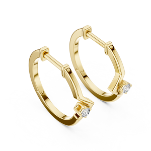 Lab Grown Diamond Fine Hoop <b>Earrings</b> 14K 18K Solid Gold Round Brilliant Cut IGI Certified for Women - Product Image 3