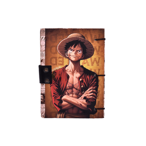 A5 Paper <b>Notebook</b> Anime Pirate Character Design Wanted Theme Journal Eco Friendly <b>Diary</b> | Metal Lock Closure Recycled Paper Book - Product Image 2