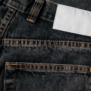 Men's Breathable Streetwear Solid Dark Wash Straight Leg Cotton Denim Jeans Regular Fit Mid Waist Casual Style Autumn Wear - Product Image 4