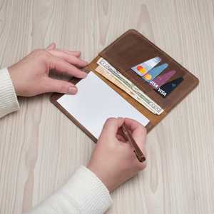 Supplier Luxury Handmade Lightweight Genuine <b>Leather</b> Classic Multi-Functional Checkbook Cover Waterproof 1 Compartment Custom - Product Image 4