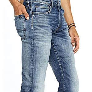 Jeans en denim de qualité supérieure OEM, taille personnalisée, coupe classique, pour hommes, avec couleur et logo personnalisés - Product Image 5