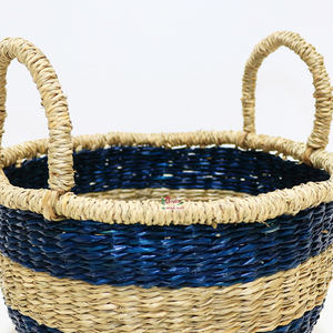 Paniers de rangement en osier à rayures noires faits à la main pour une décoration et une organisation élégantes - Product Image 3