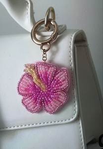 Handmade Embroidery Beaded Floral <b>Keychain</b> with Intricate Handcrafted Design for Bags Keys and Backpacks - Product Image 5