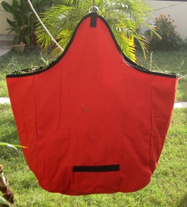Canvas Horse Hay Bag <b>Slow</b> Feed Durable Hay <b>Feeder</b> Round Opening Stable Feeding Bag Heavy Duty Horse Use Bag - Product Image 2