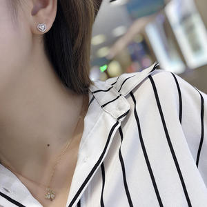 Pendientes de Diamantes con Corte Corazón, Unisex, Bonitos, Vintage, para Uso Diario, Regalo, Joyería, Piedra Natural, Chapado en Oro de 14K, Certificado IGI - Product Image 2