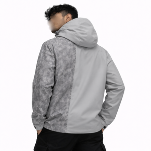 "Wholesale Streetwear Men's Outdoor <b>Jackets</b>, Y2K Style, Waterproof Grey <b>Camo</b> Zip-Up <b>Jackets</b> for B2B Supply USA" - Product Image 3