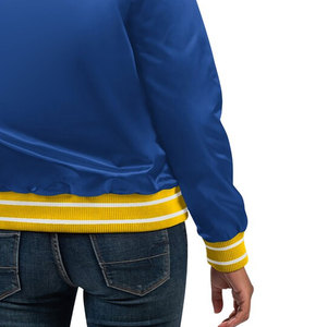 Winter Raw Breathable Eco-Friendly Women Varsity Jacket Satin Sleeve <b>Patchwork</b> <b>Top</b> High Quality - Product Image 5