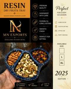MN EXPORTS Plateau à fruits secs en résine, rectangulaire, 1 compartiment, finition polie, taille L, design moderne et luxueux, passe au lave-vaisselle, facile à nettoyer - Product Image 2
