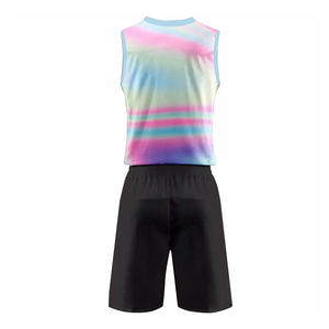 Unisex Sleeveless Solid Color <b>Volleyball</b> Jersey <b>Set</b> V-Neck Breathable Sublimated Printed Anti-Bacterial Polyester Shorts Elastic - Product Image 3