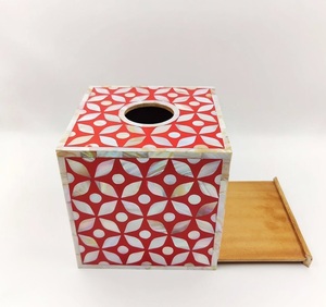 Caja de pañuelos rústica de MDF con incrustaciones de MOP y resina, portapañuelos, decoración de mesa para sala de estar, accesorios de decoración para el hogar - Product Image 4