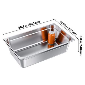 Forniture per Hotel e Ristoranti: 1 Confezione di Teglie per Cottura a Vapore in Acciaio Inox, Profondità 6 Pollici, Antiaderenti, Riutilizzabili, Antiruggine, per Catering - Product Image 2