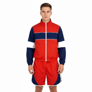 ADR Brand Unisex Tracksuit Set Color Blocking Sporty <b>Jacket</b> Shorts Full Sleeve Zipper Fly Breathable Polyester Adult Spring - Product Image 4
