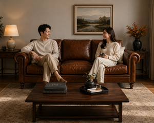 Sofá Chesterfield Clásico de Cuero de 3 Plazas con Brazos Enrollados, Muebles de Sala de Estar de Primera Calidad, Sofá Clásico de 3 Plazas - Product Image 5