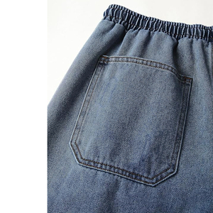 Shorts en jean délavé unisexe, style streetwear, coupe ample, vintage, 100 % coton, avec logo personnalisé, fournisseur - Product Image 5