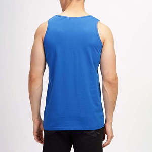 เสื้อยืดแขนกุดสำหรับผู้ชายเสื้อยืดฟิตเนสเข้ารูปผ้าฝ้ายออกแบบโลโก้ได้ตามต้องการ - Product Image 3
