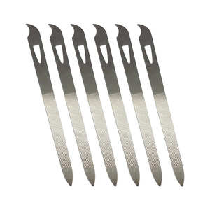 Limes à ongles de haute qualité, double face, manche en plastique, lime à ongles en acier inoxydable, polissoir pour ongles des mains et des pieds, pour la beauté - Product Image 5