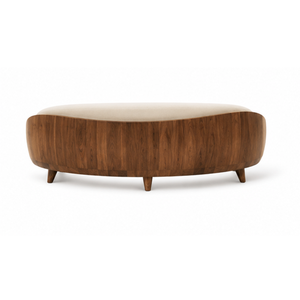 Sofá de Madera de Teca Sólida Curvada de Lujo y Duradera, de Una Plaza, Muebles Modernos para Sala de Estar, Tapizado, de Diseño, para Hotel, Villa o Apartamento - Product Image 4
