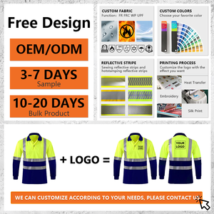 Camisetas Polo de Alta Visibilidad con Logotipo Personalizado, Manga Larga, Secado Rápido, Reflectantes para Tráfico y Carreteras, Ropa de Trabajo de Seguridad Industrial, Minería y Construcción - Product Image 3