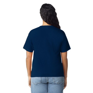 Camiseta de Mujer Azul Marino, Algodón Suave, Informal, Manga Corta, Cómoda, Básica, Ropa de Moda, Venta al Por Mayor Personalizada - Product Image 3