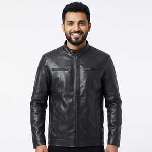 Vestes bomber en cuir vintage à col montant et capuche, fabriquées au Pakistan, en cuir enduit, de haute qualité et à prix abordable pour hommes - Product Image 5