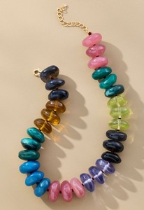 Collar de Cuentas de Resina Epoxi Único, Cortado a Troquel, Personalizado y en Capas, Elegante, Moderno, de Lujo, Hecho a Mano, Joyería de Moda para Mujer, Regalo Empresarial - Product Image 2