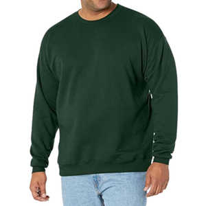 เสื้อสเวตเชิ้ตคอกลมสีเขียวเข้มสำหรับผู้ชาย ทรงปกติ แขนยาว สวมใส่สบายๆ สำหรับฤดูใบไม้ร่วง ผลิตจากผ้าฝ้ายถัก 100% สีพื้น - Product Image 6
