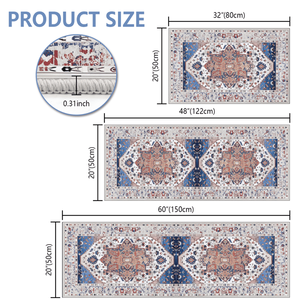 Set di 3 Tappeti da Cucina Antiscivolo Stile Boho, Spessi e Lavabili, Tappetini Runner per Cucina - Product Image 6