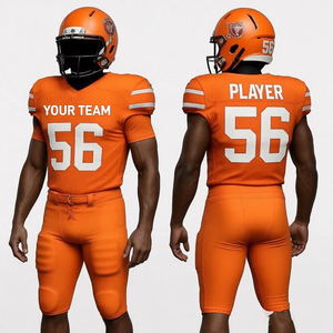Diseño Gratuito de Uniformes Deportivos para Hombre, Camiseta y Pantalones, Versión Jugador, Impresión por Sublimación Personalizada, Logotipo Cosido, Uniforme de Fútbol Americano - Product Image 1