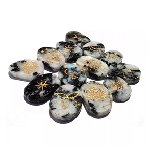 Karuna de haute qualité pierre de lune arc-en-ciel forme pierre de palmier 13 pièces ensemble karuna pierre précieuse en cristal de guérison naturelle ensemble Karuna en gros - Product Image 2