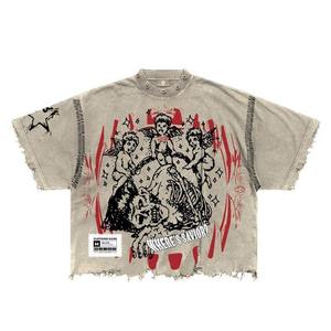 Camiseta Personalizada de Algodón 100% Tejido, Corte Cuadrado, Casual, Manga Corta, Térmica, Vintage, Lisa, Antiarrugas, Transpirable, de Marca - Product Image 2