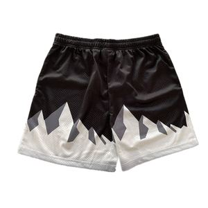 Pantalones Cortos de Baloncesto de Malla Negros y Blancos de Calidad Premium Personalizados, Nuevo Estilo Vintage de Moda, Atuendo de Verano Unisex para un Uso Cómodo - Product Image 1