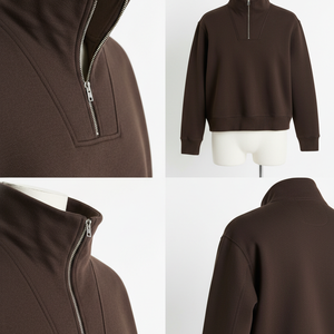 Sudadera con Cierre de Cremallera Personalizada con Logotipo para Hombre, Estilo Informal, Mezcla de Algodón Básico, Sudadera con Cierre de Cremallera a Bajo Precio para Hombre - Product Image 3