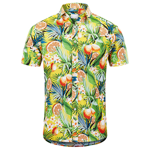 เสื้อเชิ้ตฮาวายสีเหลืองสำหรับผู้ชาย แขนสั้น ลายต้นปาล์มและเรือใบ ระบายอากาศได้ดี เหมาะสำหรับทำงาน วันหยุดพักผ่อน ฤดูร้อน ปกเสื้อแบบพับได้ - Product Image 6