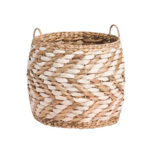 Cesta Ecológica de Jacinto de Agua Hecha a Mano, Cesta Decorativa de Almacenamiento con Acabado Natural para la Organización del Hogar - Product Image 1