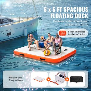 Piattaforma Galleggiante Gonfiabile Antiscivolo 6 X 5FT con Borsa per il Trasporto, Resistente per Mare e Occasioni di Festa - Product Image 1